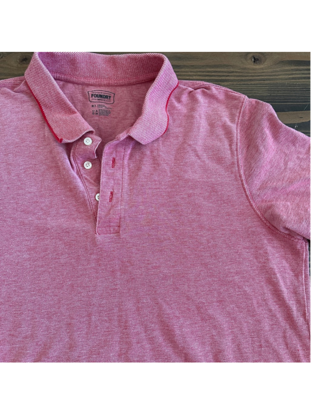 Men's Foundry Red Heathered Polo Shirt XLT Classic Short Sleeve Casual Top